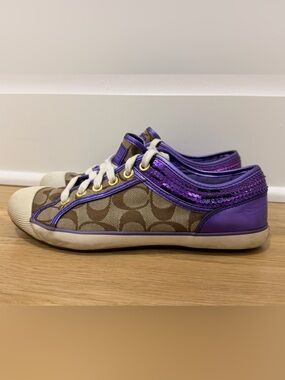 Vintage Y2K Coach Zorra Purple Sequin Sneakers – Size 8B